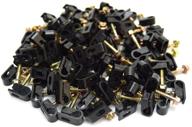 🔌 100-pack single black mounting flex clips with strain relief screw for rg6 and rg59 cables logo