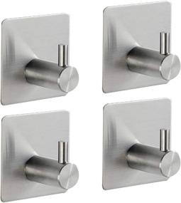 img 4 attached to 🧲 SUNDOKI Adhesive Wall Hooks: Waterproof Stainless-Steel Towel Hangers for Coat, Hat, and Robe - Pack of 4