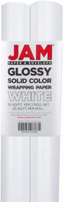 img 3 attached to 🎁 JAM PAPER Gift Wrap - Glossy White Wrapping Paper - 50 Sq Ft Total - Pack of 2 Rolls