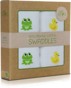 img 4 attached to 🍃 WeeSprout Pack of 2 Organic Cotton Muslin Swaddle Blankets, 47"x47" - Enhanced SEO