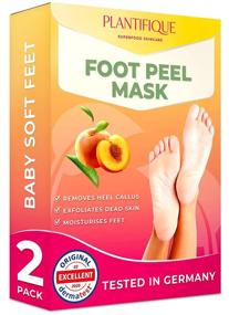 img 4 attached to Маска для ног Plantifique Foot Peel 2 Pack - Дерматологически протестирована, восстанавливает трещины на пятках, удаляет мёртвую кожу - естественное средство для обновления кожи ног и мягкости - Персиковая маска для обновления кожи ног.