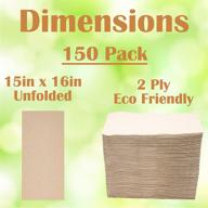 🌱 compostable biodegradable unbleached eco napkins: 150 kraft recycled 15 x 16 inch disposable dinner napkins logo