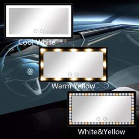 img 2 attached to 💄 Зеркало для макияжа на солнцезащитной козырьке в автомобиле с светодиодным освещением - сенсорное управление яркостью, USB-питание, съёмный дизайн - косметическое зеркало для путешествий в автомобилях