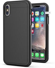 img 2 attached to 📱 Encased SlimShield Series: Protective Grip Case with Holster Clip for iPhone X/Xs – Smooth Black (2017/2018 Release)