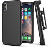 📱 encased slimshield series: protective grip case with holster clip for iphone x/xs – smooth black (2017/2018 release) logo