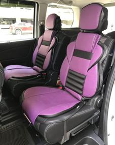 img 2 attached to 👌 Gearflag Breathable PU Leather Seat Covers - Stylish Sport Bucket Design for Cars, SUVs, and Trucks (Purple/Black, 2 Packs)