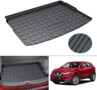 mixsuper custom fit cargo liner 2017-2021 nissan rogue sport tray in highest position - all weather rear trunk mat - premium quality logo