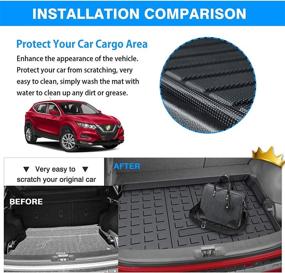 img 1 attached to Mixsuper Custom Fit Cargo Liner 2017-2021 Nissan Rogue Sport Tray in Highest Position - All Weather Rear Trunk Mat - Premium Quality