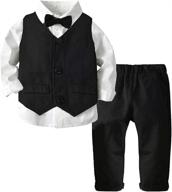 👔 stylish 3 piece suits sleeve shirts outfits for boys - complete clothing sets logo