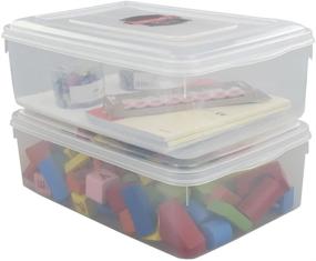 img 4 attached to 📦 Pekky 11 Quart Clear Plastic Toy Storage Containers with Lid - Set of 2 Bins