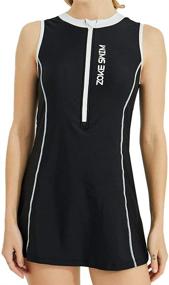 img 4 attached to Karrack Women's High Neck Sleeveless One Piece Swimsuit: The Ultimate UPF 50+ Athletic Swimwear for Sun Protection and Sport Training