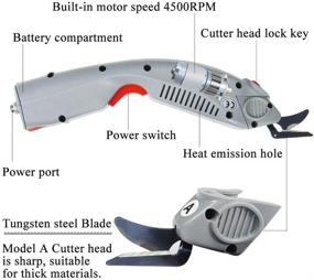 img 1 attached to 🔌 MXBAOHENG Wbt-1 Electric Fabric Scissors Cordless Fabric Shears: Rechargeable Cutter for Carpet, Leather, Rubber & Paperboard