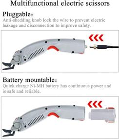 img 2 attached to 🔌 MXBAOHENG Wbt-1 Electric Fabric Scissors Cordless Fabric Shears: Rechargeable Cutter for Carpet, Leather, Rubber & Paperboard