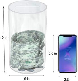 img 3 attached to 💰 Clear Unopenable Acrylic Saving Box by NIUBEE
