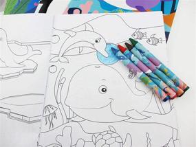 img 3 attached to 🌊 Tiny Mills Ocean Life Coloring Books Set: 12 Books & 48 Crayons for Under the Sea Treats Party Favors, Prizes & Supplies