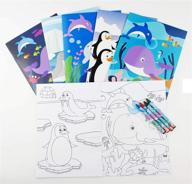 🌊 tiny mills ocean life coloring books set: 12 books & 48 crayons for under the sea treats party favors, prizes & supplies логотип