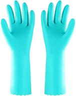 latex-free household dishwashing cleaning gloves with 🧤 cotton lining - 2 pairs (blue+blue, size large) logo