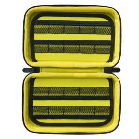 img 3 attached to Nintendo Switch & PS Vita Game Card Holder and SD Memory Card Storage Case - Black/Yellow