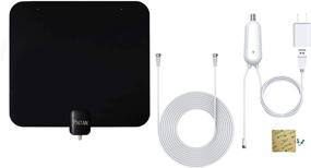 img 3 attached to 📺 ANTAN Indoor HD TV Antenna for 55-75 Mile Range with Amplifier Signal Booster - Supports 8K, 4K, 1080P, UHF, VHF Freeview HDTV Channels - Includes Coaxial Cable