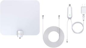 img 4 attached to 📺 ANTAN Indoor HD TV Antenna for 55-75 Mile Range with Amplifier Signal Booster - Supports 8K, 4K, 1080P, UHF, VHF Freeview HDTV Channels - Includes Coaxial Cable