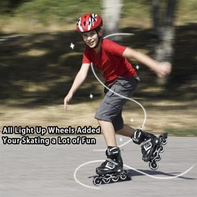 img 3 attached to 🛼 Light Up Wheel Inline Skates: Adjustable Outdoor Roller Blades for Adults, Women, Men, Kids & More