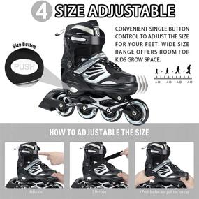 img 2 attached to 🛼 Light Up Wheel Inline Skates: Adjustable Outdoor Roller Blades for Adults, Women, Men, Kids & More