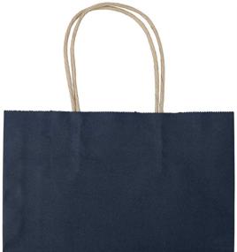 img 2 attached to Premium Bulk 50 Pack Medium Blue Kraft Paper Bags with Handles - Bagmad Gift Bags, Craft Grocery Shopping Retail Party Favors Wedding Bags Sacks (Navy Blue, 50pcs)