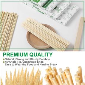 img 1 attached to 🔥 Garsum Natural BBQ Bamboo Skewers: Premium 8-inch Wood Skewers for Grilling, Fruits, Kebabs - 100 PCS