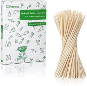 img 4 attached to 🔥 Garsum Natural BBQ Bamboo Skewers: Premium 8-inch Wood Skewers for Grilling, Fruits, Kebabs - 100 PCS