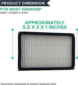 img 1 attached to 🔍 Crucial Vacuum Replacement Vacuum Filter Part # 86880, 20-86880 and 40320 - Compatible With Kenmore Vacs - Kenmore EF2 HEPA Style Filter for Progressive and Intuition Models - Ideal for Home and Office Use (4 Pack)