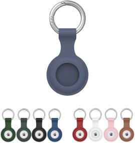 img 4 attached to 🔵 Blue Air Tag Case with Keychain: Portable Silicone Holder for AirTags – Protect Pets, Wallets & Luggage