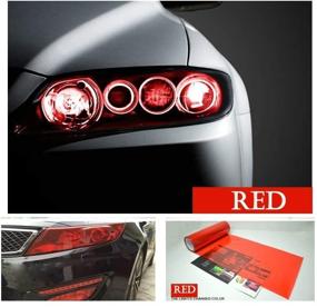 img 2 attached to 🚗 Enhance the look of your car lights with KOMAS 12" X 48" Tint Vinyl Film Sticker Sheet Roll in Glossy Red - Complete with Squeegee + Cutter!