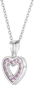 img 3 attached to 💖 Delicate 925 Sterling Silver 16" Open Heart Pendant Necklace for Girls - Sparkling Cubic Zirconia CZ Heart Chain - Elegant Jewelry for Little Girls