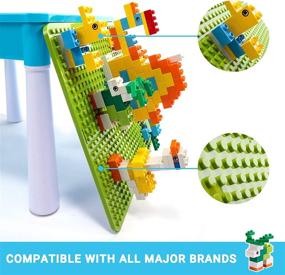 img 2 attached to Children's Activity Table and Chair Set with 2 Chairs, Kids' Table and Chair Set with 4 Storage Boxes Plus 180pcs Large Building Blocks - Compatible with Popular Brands, Ideal for Ages 3 and Up