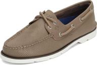 sperry top sider leeward perforated taupe: stylish footwear for men logo