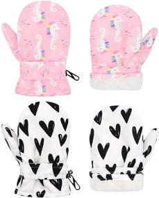 img 4 attached to Mittens Toddler Gloves Winter Waterproof Girls' Accessories and Cold Weather