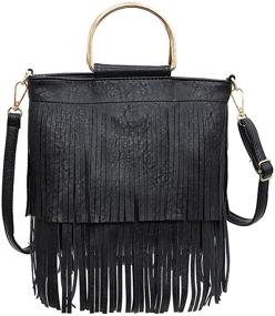 img 4 attached to Stylish Leather Fringe Shoulder Handbags, Wallets, and Crossbody Bags from CHIC DIARY