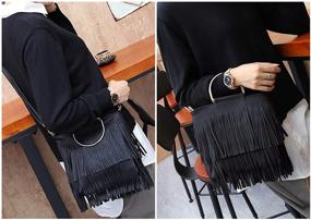 img 1 attached to Stylish Leather Fringe Shoulder Handbags, Wallets, and Crossbody Bags from CHIC DIARY