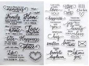 img 1 attached to 🏡 Joyful Home Love You Memory Family Sentiment Clear Stamp Set - Perfect for Card Making, Decoration, and Scrapbooking - Size 11x16cm - 2pc/Set