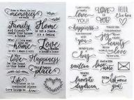 🏡 joyful home love you memory family sentiment clear stamp set - perfect for card making, decoration, and scrapbooking - size 11x16cm - 2pc/set logo