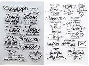 img 3 attached to 🏡 Joyful Home Love You Memory Family Sentiment Clear Stamp Set - Perfect for Card Making, Decoration, and Scrapbooking - Size 11x16cm - 2pc/Set