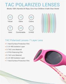 img 3 attached to 🕶️ Sporty Polarized Sunglasses for Kids, Age 3-10, with UV Protection, TR90 Material, and Flexible Design