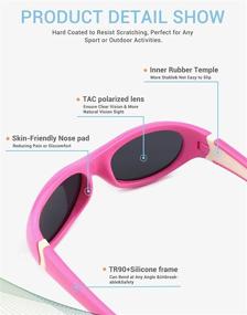 img 2 attached to 🕶️ Sporty Polarized Sunglasses for Kids, Age 3-10, with UV Protection, TR90 Material, and Flexible Design