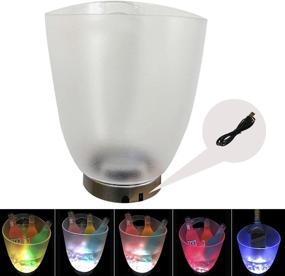 img 4 attached to PeSandy LED Ice Bucket, 4L Large Capacity Wine Ice Bucket with Multi Colors Changing for Party, Home, Bar - Waterproof Champagne Retro Wine Drink Beer Beverage Ice Container Battery Powered