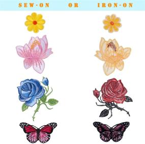 img 2 attached to 🌸 Kissbuty 20 Pcs Flowers Butterfly Iron on Patches: Creative Embroidery Appliques for DIY Crafts & Clothing