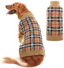 img 4 attached to PUPTECK Classic Plaid Style Dog Sweater - Festive Winter Cloth for Adorable Puppies