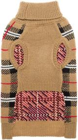 img 2 attached to PUPTECK Classic Plaid Style Dog Sweater - Festive Winter Cloth for Adorable Puppies