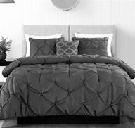 grey queen comforter set piece logo