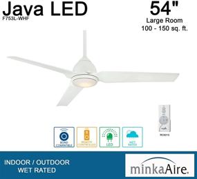 img 3 attached to 🌀 Minka-Aire F753L-WHF Java LED 54-Inch Ceiling Fan: Sleek and Modern Design in Flat White Finish