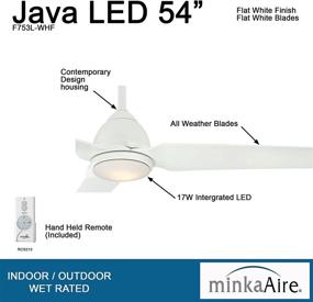 img 1 attached to 🌀 Minka-Aire F753L-WHF Java LED 54-Inch Ceiling Fan: Sleek and Modern Design in Flat White Finish